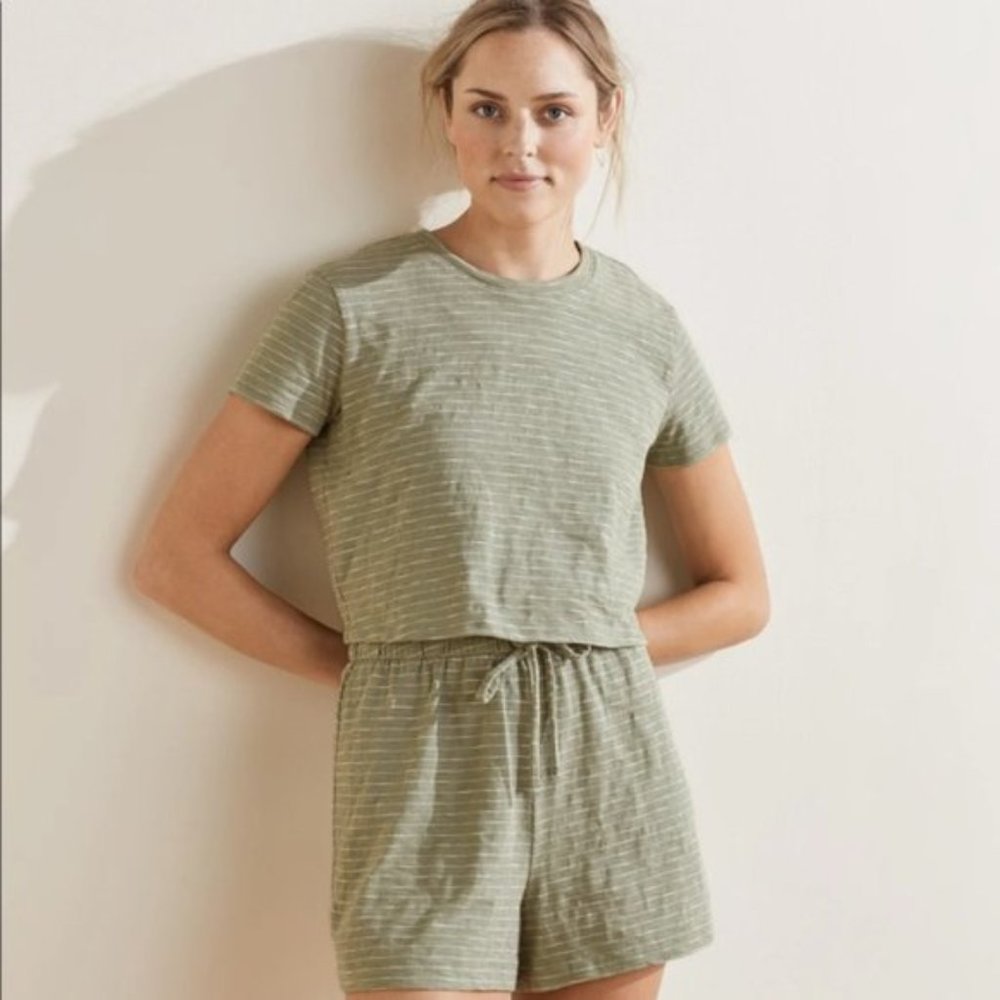 UpWest T-Shirt Romper - GREEN STRIPE / M
